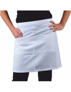 DELANTAL MANDIL MONEDERO BLANCO 65x35CM
