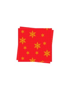 SERVILLETA 40X40CM PP ROJO/ORO NAVIDAD 600U