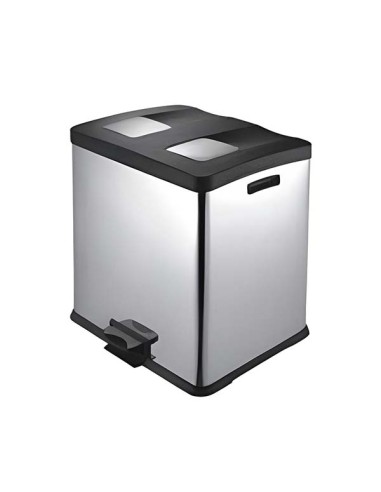 PAPERERA RECICLAT INOX 2X30 AMB PEDAL UNITAT