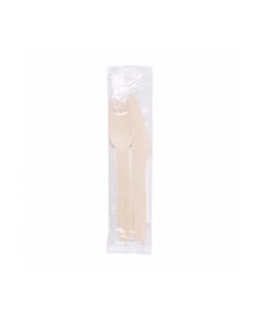 TENEDOR, CUCHILLO, SERV.MADERA MAKAN -100UND