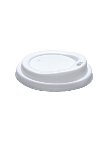 TAPA ALTA PARA VASOS 180ml BLANCO PS 1000U