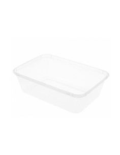 BANDEJA PP 1000CC TRANSP. 17.5x12x3.6.5  500U