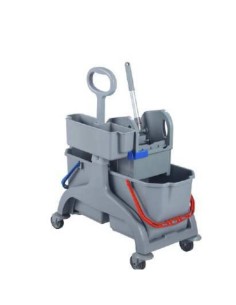 CARRO TANK DOBLE ECO 2X18L CON PRENSA, CESTA Y ASA...