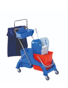CARRO TANK DOBLE 2X18L CON PRENSA, CESTA Y SOPORTE BOLSA...
