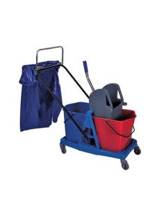 CARRO TANK DOBLE 2X25L CON PRENSA Y SOPORTE BOLSA (AF08076G)