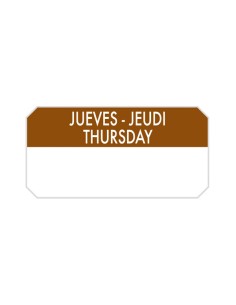 ETIQUETA ADHESIVA 5X2,5CM MARRÓ/BLANCA "DIJOUS" 1000U