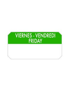 ETIQUETA ADHESIVA 5X2,5CM VERDE/BLANCA "VIERNES" 1000U
