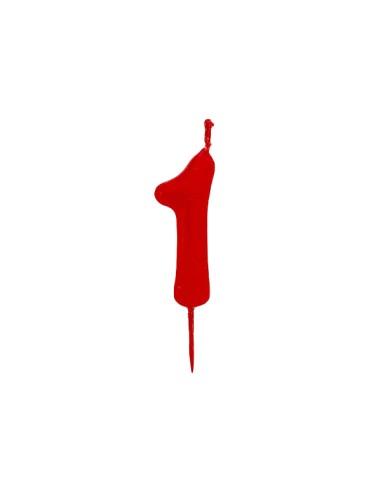 VELA Nº 1 ROJA CON PALILLO 5X4CM 12 UND