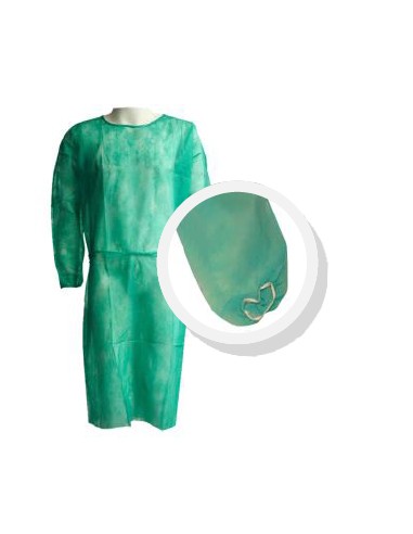 BATA HOSPITALARIA PROLIP. VERDE PUÑO ELÁSTICO 100U