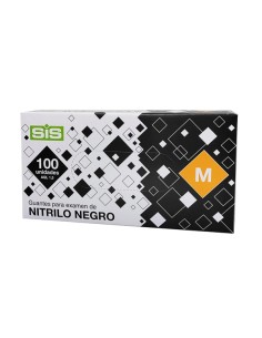 GUANTE NITRILO NEGRO TALLA M - CAJITA 100UND