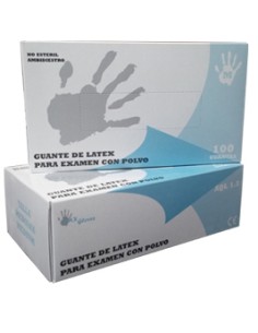 GUANTE LÁTEX CON POLVO TALLA XS - CAJITA 100UND