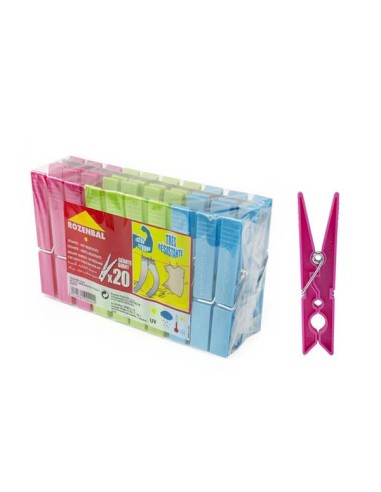 PINZA P/ROPA PLASTICO PACK 20 UNIDADES