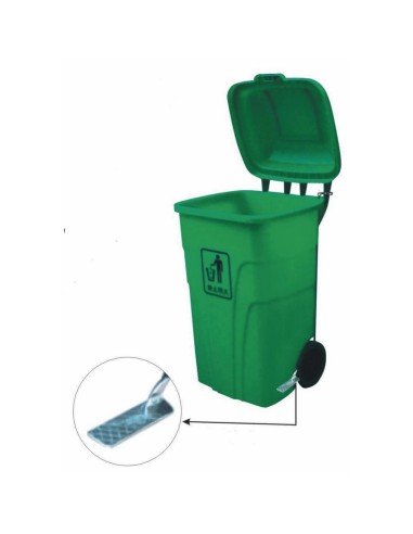 CONTENEDOR CON PEDAL VERDE 120L (REF. AF07302A)