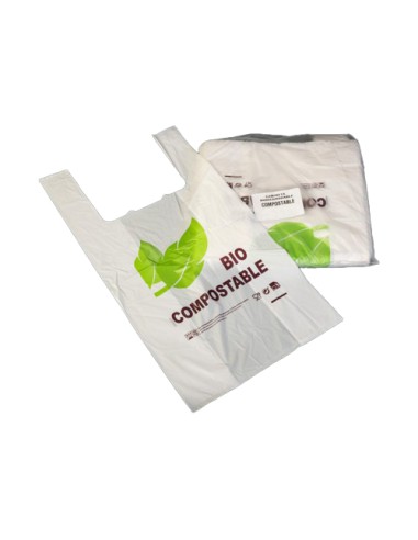 BOLSA CAMISETA 35X50CM COMPOSTABLE- PAQ 100U