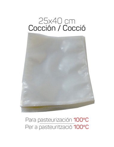 BOLSA ENVASADO AL VACIO 25X40CM COCCIÓN 100UND
