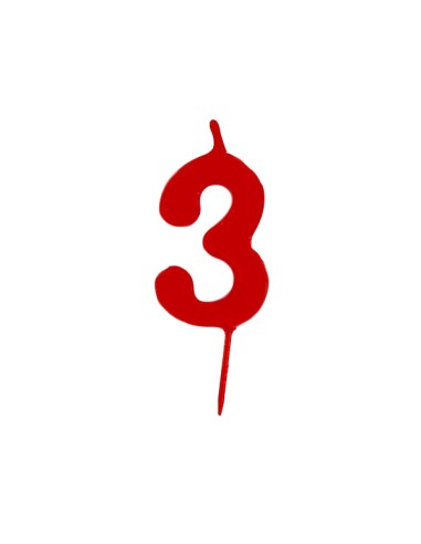VELA Nº 3 ROJA CON PALILLO 5X4 CM 12 UND