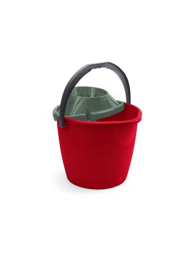 CUBO + ESCURRIDOR 13L REDONDO COLOR ROJO