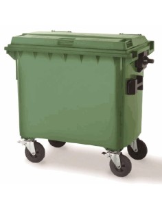 CONTENEDOR 1100L TAPA PLANA VERDE