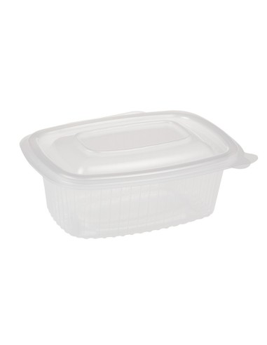 BANDEJA CON TAPA PP 500CC TRANSPARENTE - PAQ 50UN
