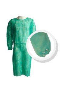 BATA HOSPITALARIA PROLIP. VERDE PUÑO ELÁSTICO 100U