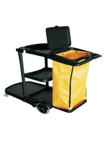 CARRO LIMPIEZA NEGRO CON TAPA (AF08180)