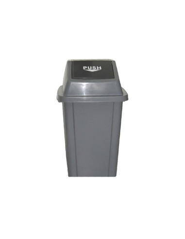 PAPELERA 40L TAPA PUSH GRIS