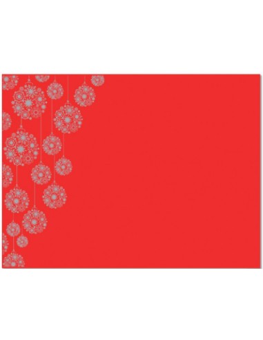 MANTEL 30X40CM BOLAS ROJO/PLATA - CAJA 150UND