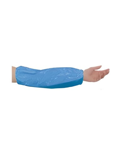 MANGUITO POLIETILENO 0,02mm AZUL PAQ. 100UND