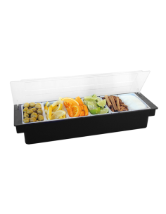 DISPENSADOR DE CONDIMENTOS 6 COMPART.NEGRO