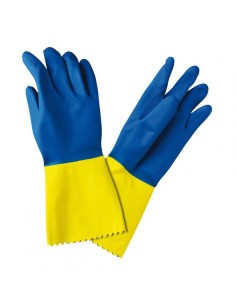 GUANTE BICOLOR TALLA M - PAQUETE 12UND