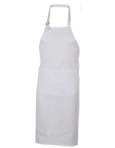 DELANTAL PETO BLANCO CINTA EMBUDO