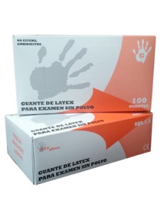 GUANTE LÁTEX SIN POLVO TALLA M - CAJITA 100UND