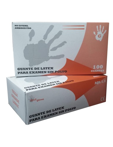 GUANT LÁTEX SENSE POLS TALLA XL . CAIXETA 100UND