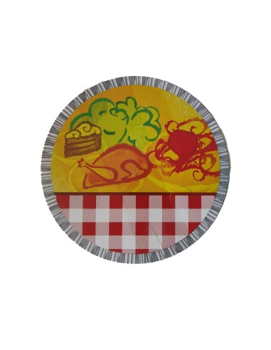 TAPA POLLO REDONDA BAJA (COLORES) PAQ.100 UN