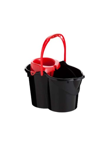 CUBO 15L ONE NEGRO + ESCURRIDOR ROJO