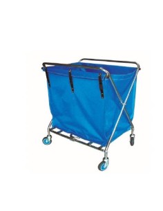 CARRO LAVANDERÍA PLEGABLE CROMADO BOLSA AZUL