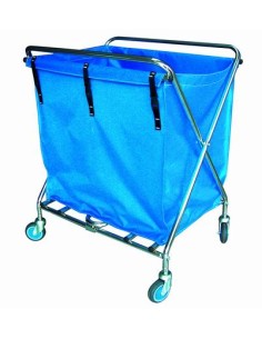CARRO LAVANDERÍA PLEGABLE CROM.BOLSA BLANCA + PROT.RUEDAS
