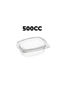 SAFATA AMB TAPA PET 500CC TRANSPARENT - PAQ 50U