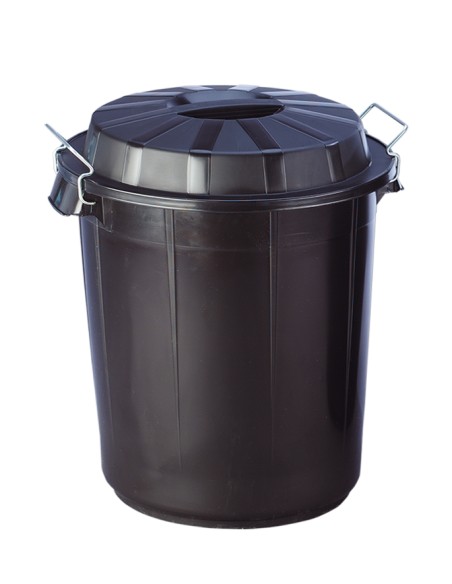 GALLEDA BASURA CON TAPA 50L NEGRE