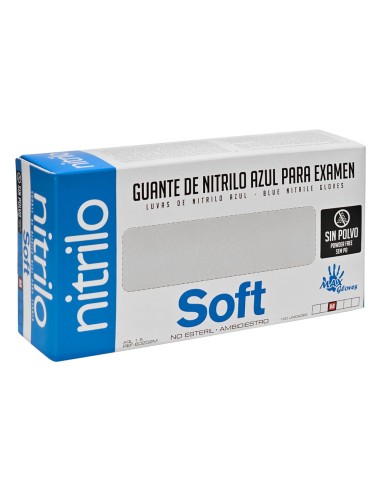 GUANTE NITRILO AZUL TALLA M - CAJITA 100UND