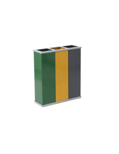PAPELERA CLASIFICACIÓN 3 CUBOS PINTADOS 28LTS